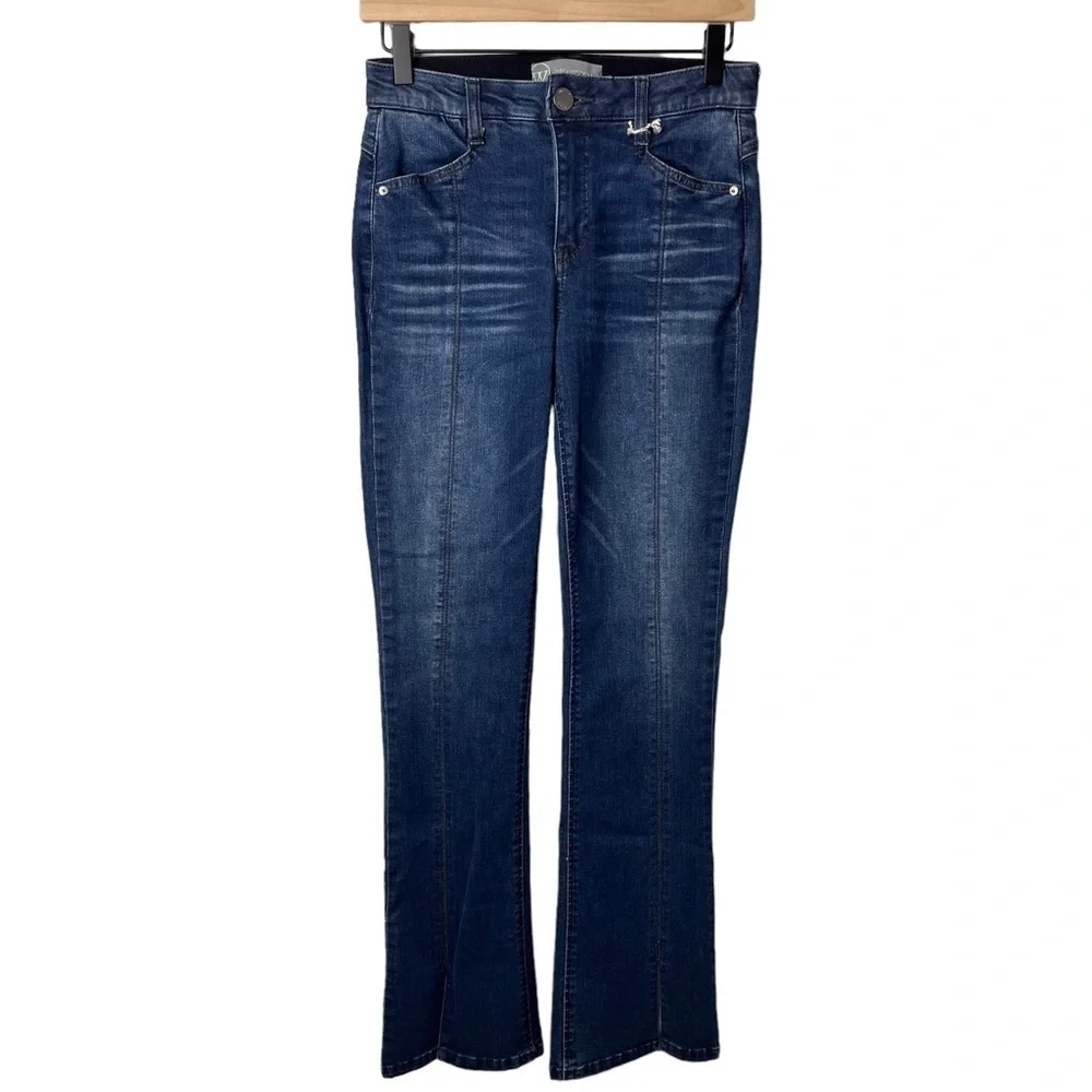 Wit & Wisdom Itty Bitty Bootcut Jeans Blue Artisanal Size 2 Split Hem L229OKEY6 - Picture 2 of 8
